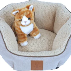 Boony EST. 1941 Mand Highland Sand -Aanbiedingen Snoef Poot Winkel 0212330 a met kitten