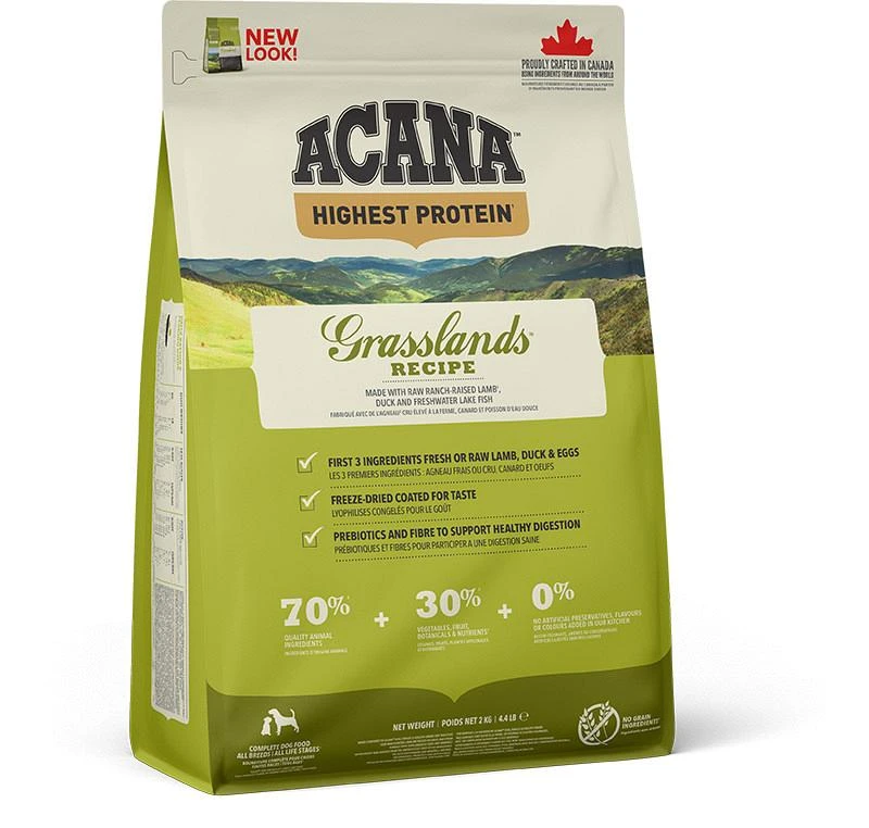 Acana Highest Protein Hondenvoer Grasslands 2 Kg 1 Acana Highest Protein Hondenvoer Grasslands 2 Kg