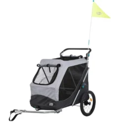TRIXIE Opvouwbare Hondenfietskar Grijs -Aanbiedingen Snoef Poot Winkel 4011905127989