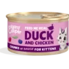 Edgard & Cooper Kattenvoer Kitten Eend & Kip Chunks 85 Gr