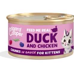 Edgard & Cooper Kattenvoer Kitten Eend & Kip Chunks 85 Gr
