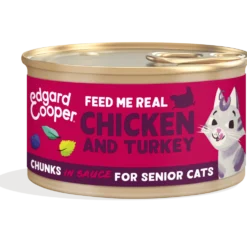 Edgard & Cooper Kattenvoer Senior Kip & Kalkoen Chunks 85 Gr