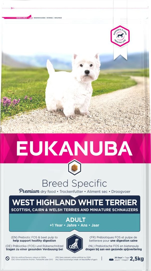 Eukanuba Hondenvoer West Highland White Terrier Adult 2,5 Kg 1 Eukanuba Hondenvoer West Highland White Terrier Adult 2,5 Kg