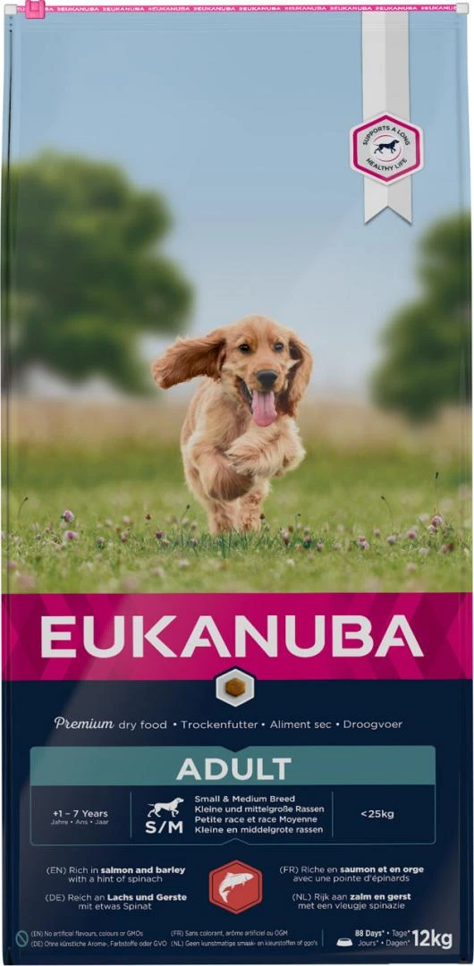 Eukanuba Hondenvoer Adult Small/Medium Salmon & Barley 12 Kg 1 Eukanuba Hondenvoer Adult Small/Medium Salmon & Barley 12 Kg