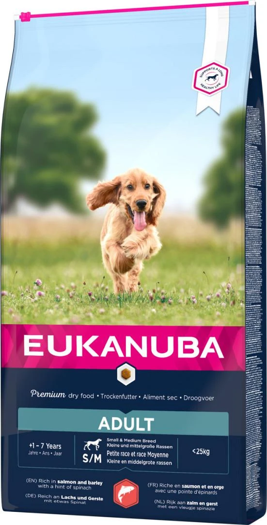 Eukanuba Hondenvoer Adult Small/Medium Salmon & Barley 12 Kg 2 Eukanuba Hondenvoer Adult Small/Medium Salmon & Barley 12 Kg - Afbeelding 2