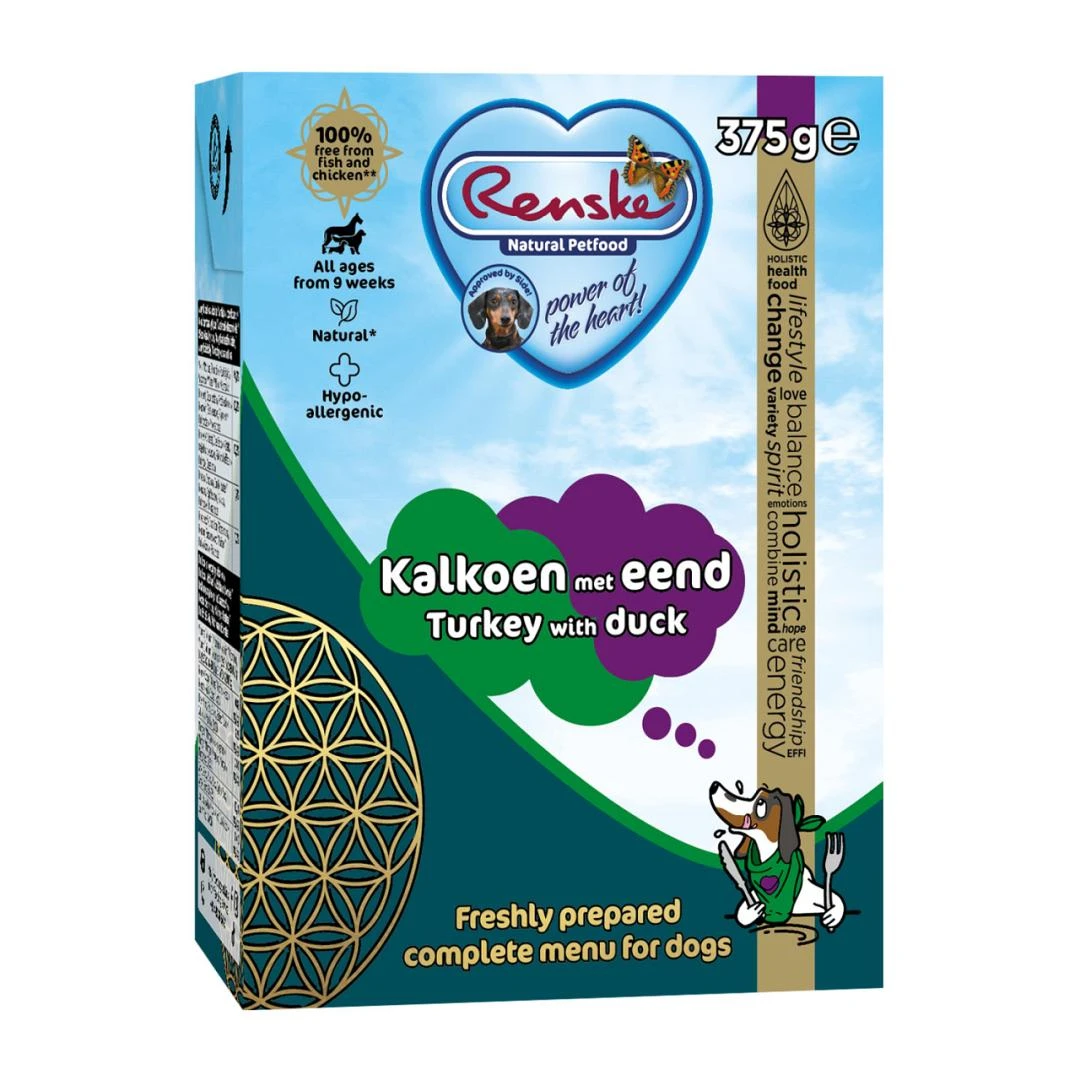 Renske Vers Hondenvoer Kalkoen Met Eend 375 Gr 1 Renske Vers Hondenvoer Kalkoen Met Eend 375 Gr